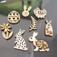 thumbnail image 4 of 100pcs Happy Easter Rabbit Eggs Wood Chips Carved Embellishment Hanging Ornament, 4 of 10