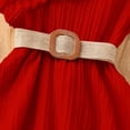 thumbnail image 6 of ITSAME Dress for Girls, Waist-Cinching One Shoulder Sleeveless Ruffled Kids Pageant Party Formal Dress Red 9-10T, 6 of 7