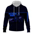 thumbnail image 1 of Sudadera con capucha informal con estampado 3D de tecnología del futuro para hombre y mujer, moda 2024, divertida, con cremallera, 1 of 6