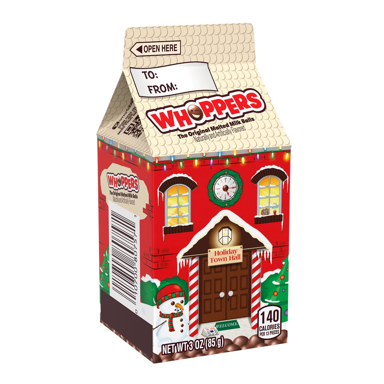 (4 pack) Whoppers Malted Milk Balls Christmas Holiday Candy Stocking Stuffers, Carton 3 oz