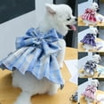 thumbnail image 2 of Pet Dog Dress Vest Plaid Skirt Puppy Small Dog Cat Harness and Walking Leads Set, 2 of 11