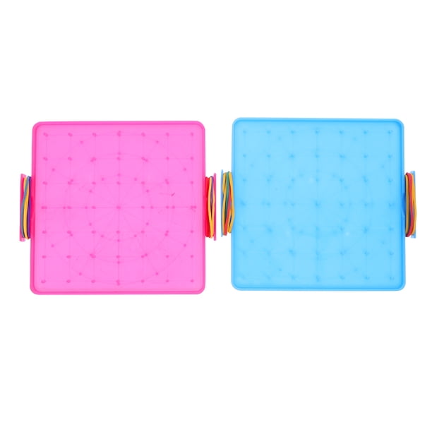 2 geoplanos de doble cara para niños, tablero de material de manipulación matemática, geoplanos de plástico para niños