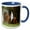 Blue/White, variant on 3drose, Peru, Lima, Horse Ranch, Chacra Tres Canas - Sa17 Cmi0334 - Cindy Miller Hopkins, 11oz Two-tone Black Mug
