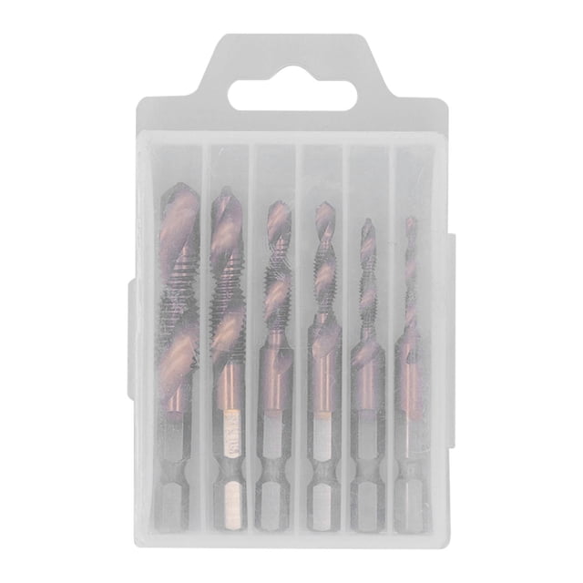Juego de brocas para macho de roscar, 6 piezas, broca para macho de roscar, combo de broca para macho de roscar, estética elegante