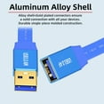 thumbnail image 5 of JSER Ultra Flat Slim USB 3.0 Type-A Male to USB3.0 A Female Cable Extension Blue 5Gbps for Disk SSD Camera Data, 5 of 9