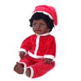thumbnail image 3 of Muñeca de bebé affricano de 20 pulgadas, muñeca recién nacida de vinilo suave con disfraz de Navidad, regalos de cumpleaños de Navidad Hugo Muñeca afroamericana, 3 of 7