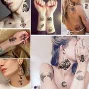 Yazhiji 60 Sheets Waterproof Temporary Tattoos - Tiny Fake Tattoo, Flowers Crowns Stars Animal Butterfly Collection