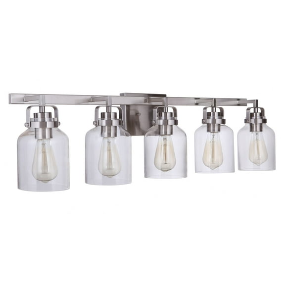 53605-BNK Craftmade Lighting Foxwood 5 Light Transitional Bath Vanity Approved for Damp Locations - 36.88 inches wide by 9.5 inches high-Brushed