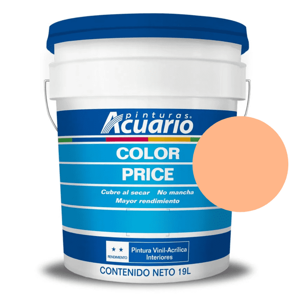 Cubeta De Pintura Vinilica Lavable Acuario Color Price 19lt - Color Salmon