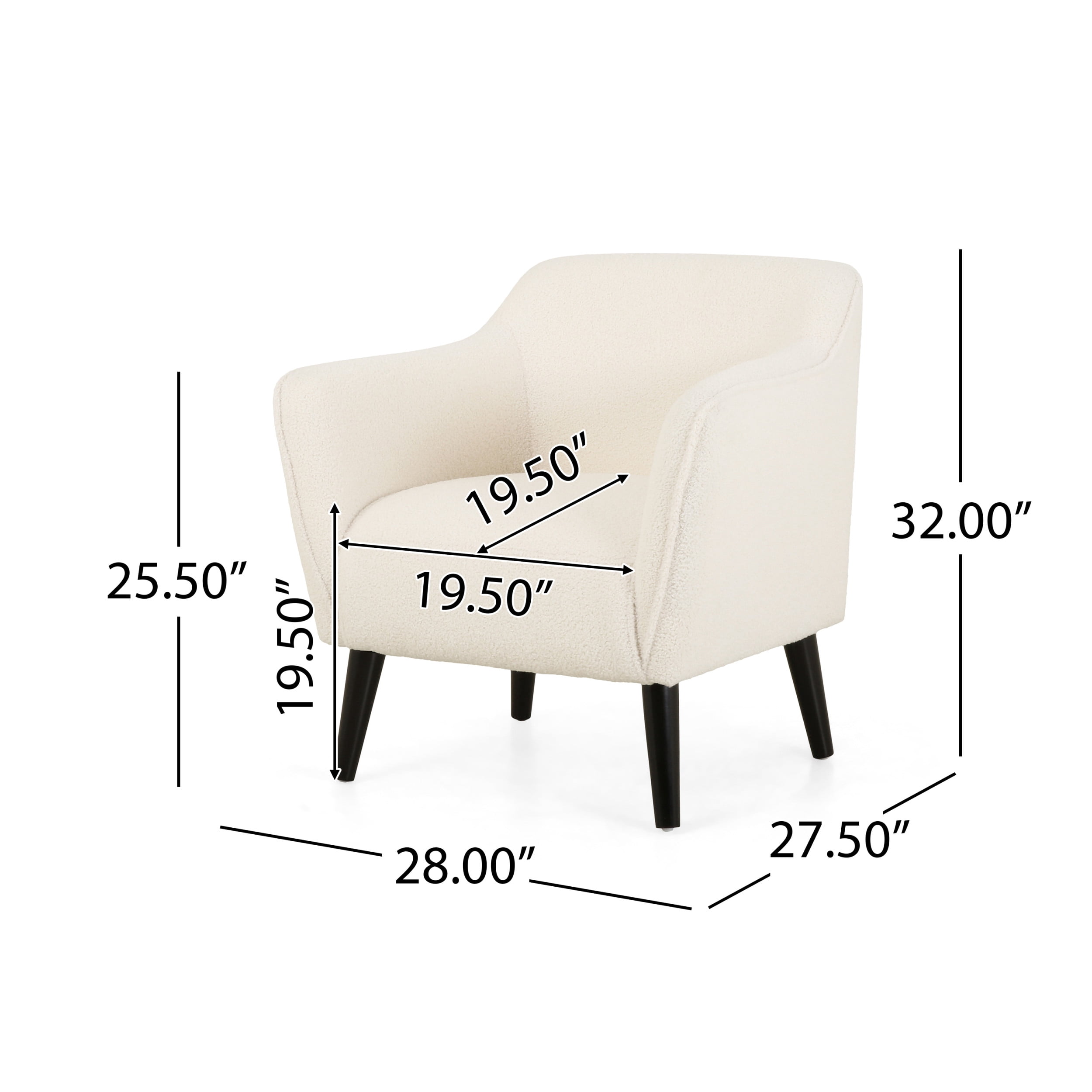 Noble House Darcy Arm Chair, Ivory Boucle