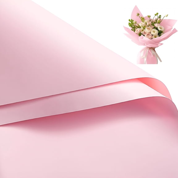 CCOCC 20 Sheets Flower Wrapping Paper,Waterproof Floral Bouquet Wrapping Paper,Florist Supplies Packaging for Birthday,Party,Wedding And Diy Crafts-Pink