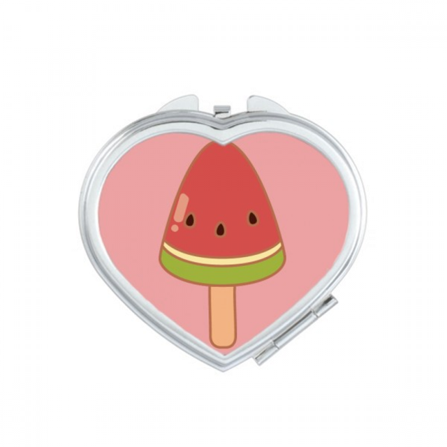 Watermelon Ice Popsicles Heart Mirror Travel Magnification Portable Handheld Pocket Makeup