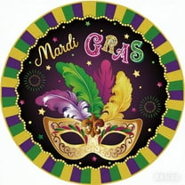 HELLOYOUNG Mardi Gras Masks 8 Inch Holiday Party  mental Decorations for Fat Tuesday Festival Home Decor Masquerade Ball Supplies with Metallic Finish