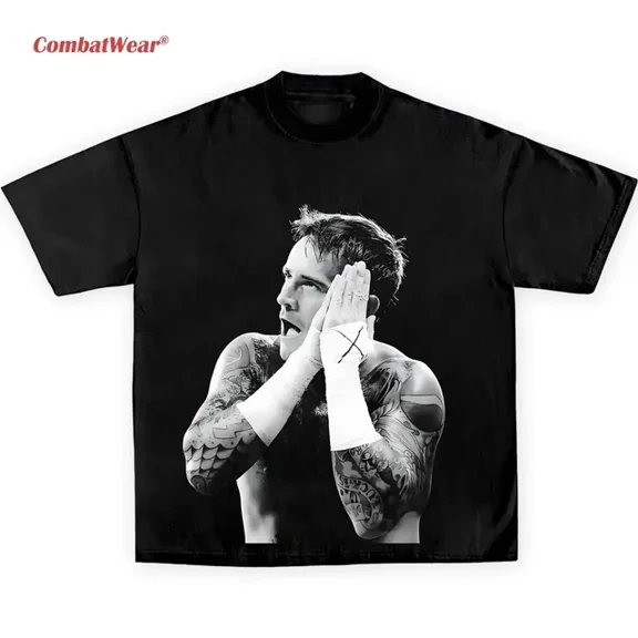 CM PUNK TEE, Wrestling Tee, WWE Tee, Wrestling Gift, Sports Shirt, Workout ,Black Color,Size M