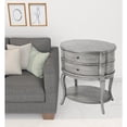 thumbnail image 6 of HomeRoots 476431 26 in. Wood Oval End Table with Two Drawers & Shelf, Gray, 6 of 9