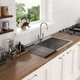 thumbnail image 3 of 25 x 22 x 9 inch Kitchen Sink Drop In 16 Gauge Stainless Steel 25" Single Bowl Topmount Kitchen Sink Basin, 3 of 10