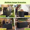 thumbnail image 5 of 100 Gallon Outdoor Storage Box, Waterproof Resin Deck Box for Patio Furniture, Lockable Container for Garden Cushions & Pool Supplies (Black, 100 Gallon), 5 of 8