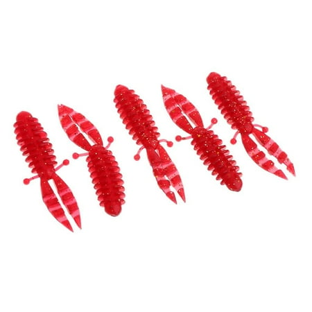 5 Pieces Bionic Soft Bubble Shrimp Artificial Fishing Baits Set Brown