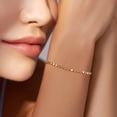 thumbnail image 2 of JUPITER Square Bead Bracelet, 14K Gold Plated Cube Bead Chain Bracelet Creative Handmade Bracelet for Women, Cube Bead Bracelet for Valentine's Day, Mother's Day, Birthday Jewelry Gifts, 2 of 5