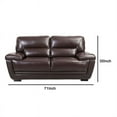thumbnail image 5 of Leatherette Loveseat with Attached Waist Pillow and Diamond Pattern Brown, 5 of 5
