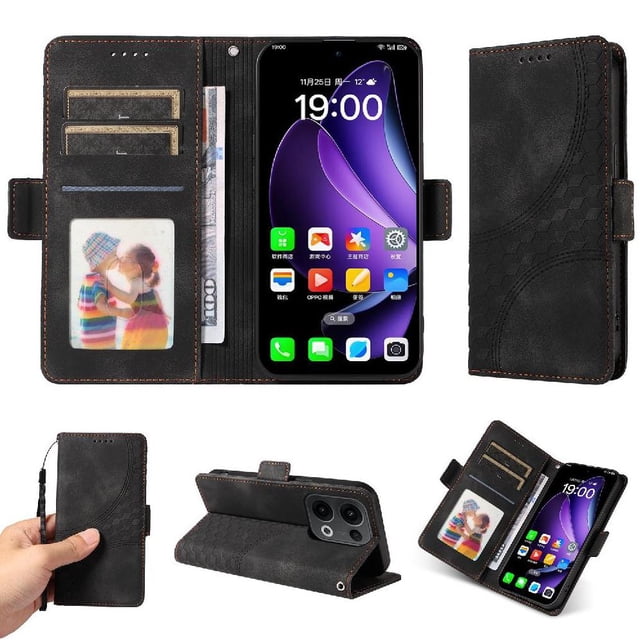 Funda GANGXUN para OPPO Reno 14F 5G con diseño acolchado elegante, cuero PU, protección total y ajuste preciso
