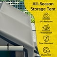thumbnail image 5 of 8x8 ft Outdoor Storage Shelter Shed- Waterproof & UV-Resistant Heavy Duty Storage Tent with Roll-up Door, Portable Garage Storage shed for Bike, ATV, Motorcycle Shelter, Gray, 5 of 8