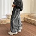 thumbnail image 5 of Pants for Boys Durable Cargo Denim Relaxed Fit Wide Leg Multiple Pockets Bottoms, 5 of 6