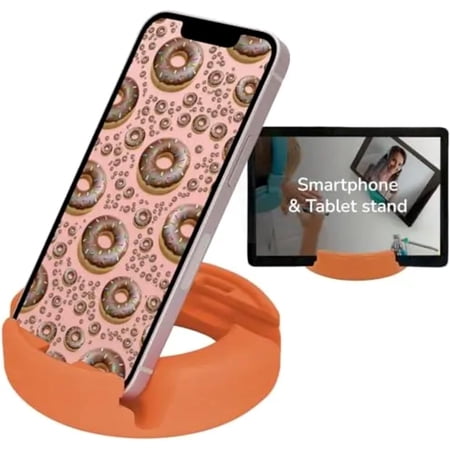 GoDonut Original Round Phone Stand & Tablet Holder Desk Organizer Accessories Orange