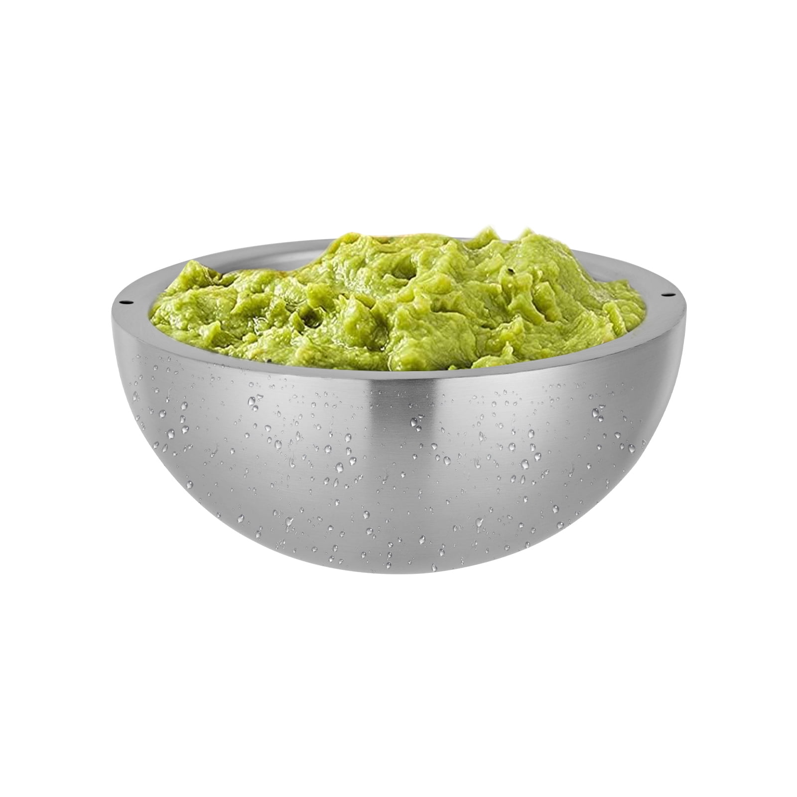 5 PCS 20*9cm Salad Bowl Silver Round Stainless Steel Salad Bowl for Rice Dipping Sauce Oatmeal Sauce Baby Food
