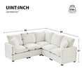 thumbnail image 2 of 84*84" Modern L Shape Modular Sofa, 5 Seat Chenille Sectional Couch Set with 2 Pillows Included, Freely Combinable Indoor Funiture for Living Room, Apartment, Office, White, 2 of 7