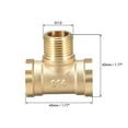thumbnail image 2 of Uxcell Brass Tee Pipe Fitting,G1/2 Female x G1/2 Male  x G1/2 Female,T Shaped Connector Coupler, 2 of 5
