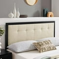 thumbnail image 2 of Tufted Headboard, Full Size, Wood, Fabric, Black Beige, Modern Contemporary Urban Design, Bedroom Master Guest Suite, 2 of 8