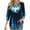 Blue, variant on SHE IS Womens 3/4 Sleeve Tops, Oversized Long Sleeve Shirts for Women Graphic Crew Neck Tops for Women Loose Long Sleeve Blouses for Women Dressy Plus Graphic Tees for Women Trendy Fitted