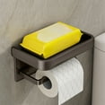 thumbnail image 5 of Toilet Paper Holder with Shelf - Aluminum Alloy Toilet Paper Holder Wall Mount Toilet Roll Holder - Self Adhesive Wall Mount Toilet Paper Roll Holder, for Bathroom, Washroom, Kitchen, RV(Black), 5 of 6
