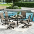 thumbnail image 6 of Farini Patio Dining Table 60"x35", Rectangle Outdoor Dining Table with 1.57" Umbrella Hole for Patio Graden Backyard and Poolside, 6 of 8