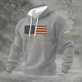 thumbnail image 2 of 250th Anniversary Sweatshirt, Men's Vintage American Flag Print Hoodie Patriotic 4th of July Shirts Waffle Long Sleeve Pullover, 2 of 5