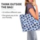 thumbnail image 2 of Balery Blue Ink Flowers Bolsa Tote Estilo Estético con Cremalleras, Bolsa de Hombro, Bolsa de Compras Grande y Plegable, 2 of 8