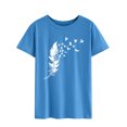 thumbnail image 3 of Hibeli Women Feather Bird Print T-shirt Short Sleeves Graphic Tee Shirt, 3 of 7