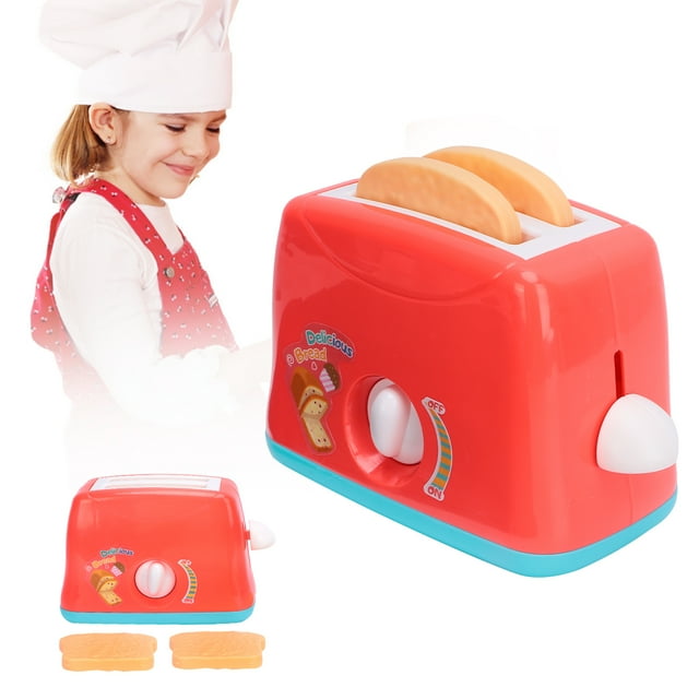 Spptty Pop‑Up Toaster Play Toy,Pop‑Up Toaster Play Toy Kitchen Bread Maker Model Toy Pretend Food Playset For Kids,Bread Maker Toy