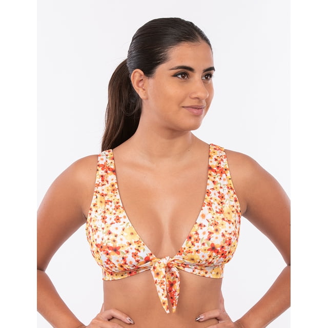TOP TRAJE DE BAÑO AZUL TURQUESA SW DAMA FLORAL M