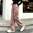 thumbnail image 5 of Edvintorg Teen Girl Clothes Cute Star Patchwork Elastic Waist Wide Leg Jeans Casual Straight-Fit Denim Pants with Pockets 5-15, 5 of 6