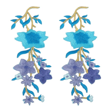 

Embroidery Cloth Stickers Polyester Household Flower Patch Special Pattern For Bags Clothes For Skirts Shoes Blue