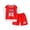 Red, variant on Odeerbi Toddler Kids Boys Girls Basketball Uniform Athletic Sets Number Fake Two-Piece T-Shirt Shorts Lightweight Sportswear for 1-12 Years