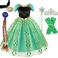 thumbnail image 3 of Vestido de princesa Elsa Anna de Disney para niñas, vestido de fiesta de malla para Halloween, carnaval, cumpleaños, disfraz de Reina de las Nieves de Frozen, 3 of 5