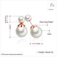thumbnail image 2 of Gold Plated Sterling Silver Post Shell Pearl Drop Earrings | Pearl Earrings for Women, 925 Sterling Silver White Pearl Earrings, 2 of 7