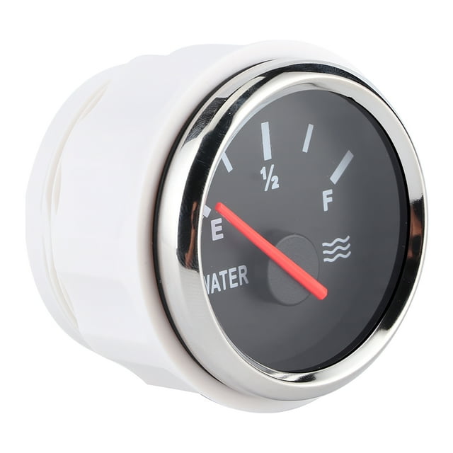 Water Level Gauge, High Performance Water Level Indicator High Accuracy For RVs For Trucks For Ships For Generators Black Dial Silver Frame