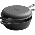 thumbnail image 2 of 2-in-1 Pre-Seasoned Cast Iron Dutch Oven Pot with Skillet Lid Set, 10" Skillet 3QT Pot for Cooking, Baking, Frying and Camping, 2 of 7
