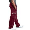 thumbnail image 3 of Patlollav Men Casual Trousers High Waist Drawstring Long Pants With Multi-Pockets, 3 of 4