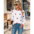 thumbnail image 5 of Cogild Sweaters for Women Heart Pattern Knit Crew Neck Long Sleeve Pullover Sweater, 5 of 10