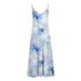 thumbnail image 4 of Usmixi Summer Dress Summer Dress Women Casual Plus Size Dresses Tie-dye Gradient Crewneck Pockets Sleeveless Maxi Long Dress Plus Size Womens Dresses Sundresses for Women White m, 4 of 5